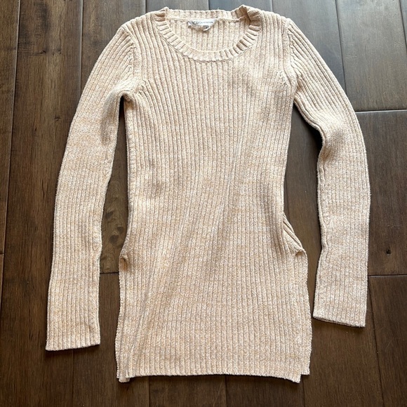 BCBGeneration Sweater Womens Small S Tunic tan and white - Picture 1 of 6